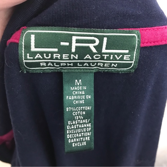Lauren Ralph Lauren Active Pink and Blue Zip Up Sweater - Picture 11 of 11